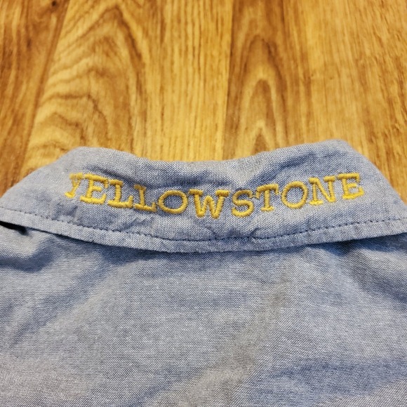 Wrangler Yellowstone Shirt Men Large Gray Dutton Ranch Embroidered Pearl Snap - Picture 5 of 10